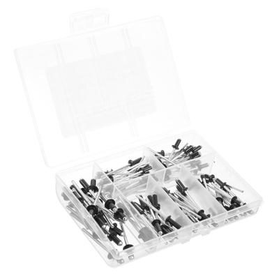 120Pcs 6 Sizes  Rivets Aluminum Strong Blind Rivets Black  Pull Rivets Deep Water Installing 