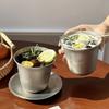 Bicchieri Vintage Bicchiere per Bevande Fredde Grado Alimentare Opaco Tazza da Caffè a Bocca Larga Metallica Tazza da Campeggio Interno