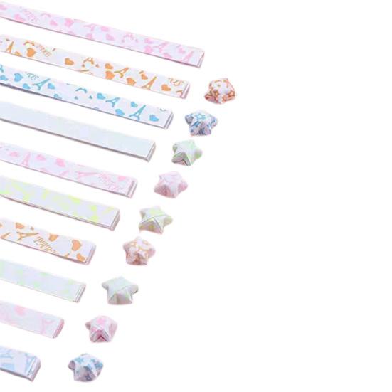 420 Sheets Luminous Origami Star Paper Strips Assorted Colors Double Sided Easy To Fold Lucky Star Paper