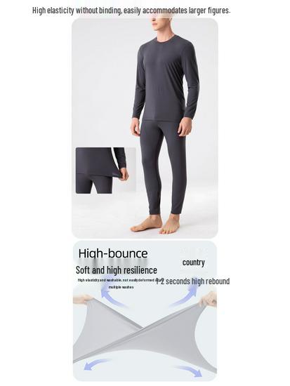 Lenzing Modal Men's Autumn Base Layer Set - Slim Fit Long Sleeve & Pants