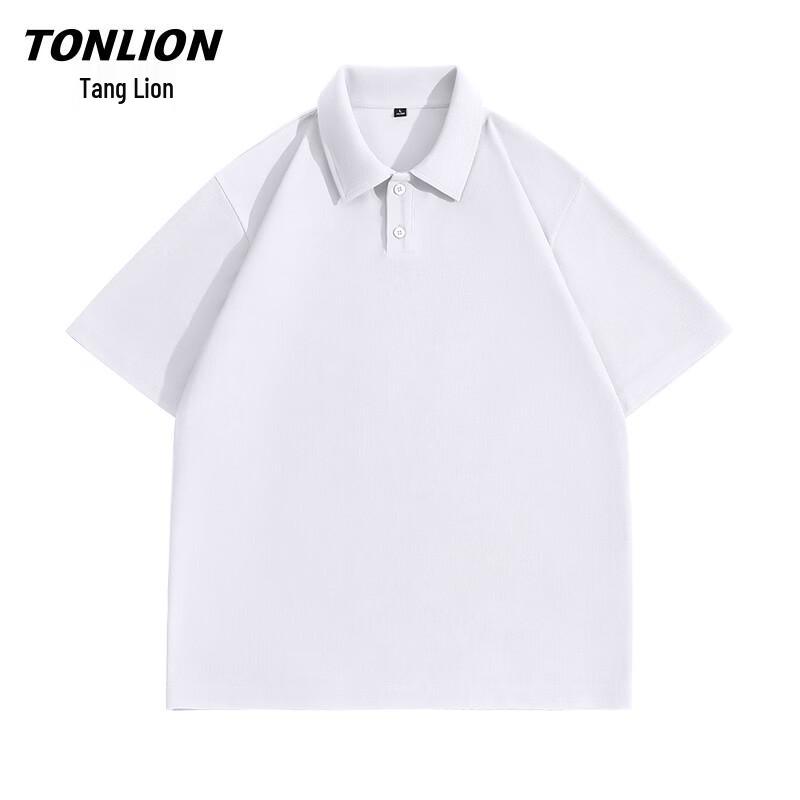 Мужская футболка-поло с вафельной текстурой и коротким рукавом TonLion 4XL