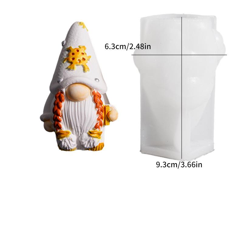 Christmas Gnome Mold Christmas Gnome Figurine Handmade Ornament Santa Claus Candle Silicone Mold