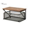 Coffee Pods Holder Station Organizer with Drawer, Tiered Bar Organizer, Wooden Top Shelf, Countertop Storage Rack Wire Mesh Drawers for Tea