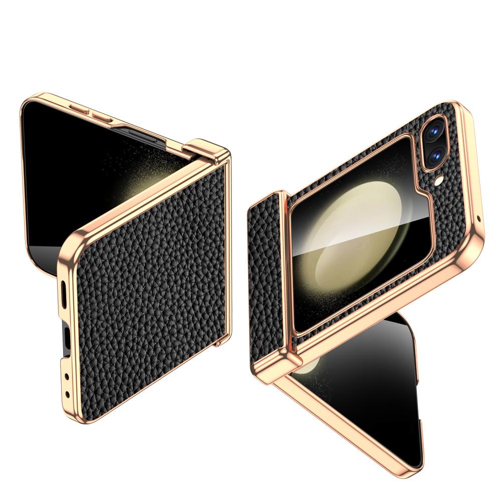 Ultra-Slim Full Protection Genuine Leather Case for Samsung Galaxy Z Flip 7 FE 6 5 Flip7 Hinge Bumper Shockproof Cover