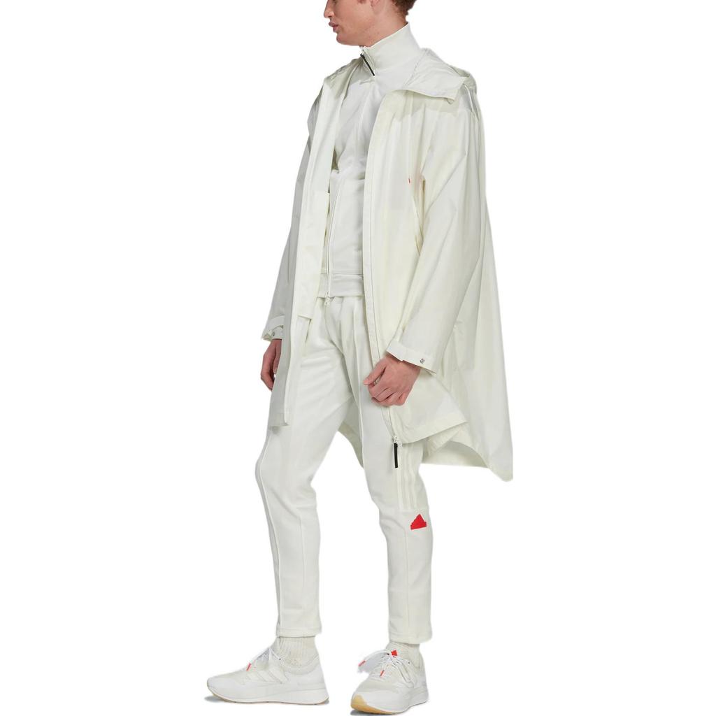 Adidas Solid Color Hooded Jacket Men Outerwear White HN1943