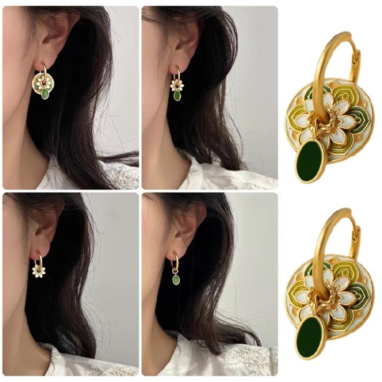 Multipurpose Drop Oil Ear Clip Stylish Ear Cuff for Distinctive Female New Chinese-style Ear Buckles Party Ornaments