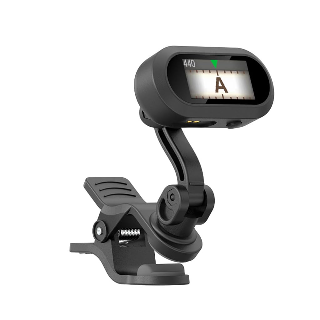 Rechargeable Clip-on Chromatic Tuner with TFT Color Screen for Guitar, Bass, Violin, and Ukulele Musical Instrument Accessories