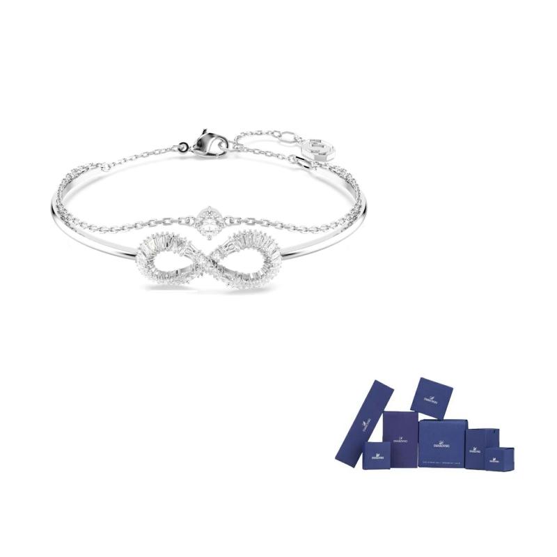 Swarovski Hyperbola Rhodium Plated, Cubic Zirconia Bangles Womens Silver F-Original brand box серебряный