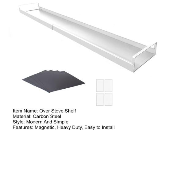 Extendable Steel Over The Stove Shelf Magnetic Stove Top Storage Shelf Heavy Duty Back of Stove Spice Organizer Rack