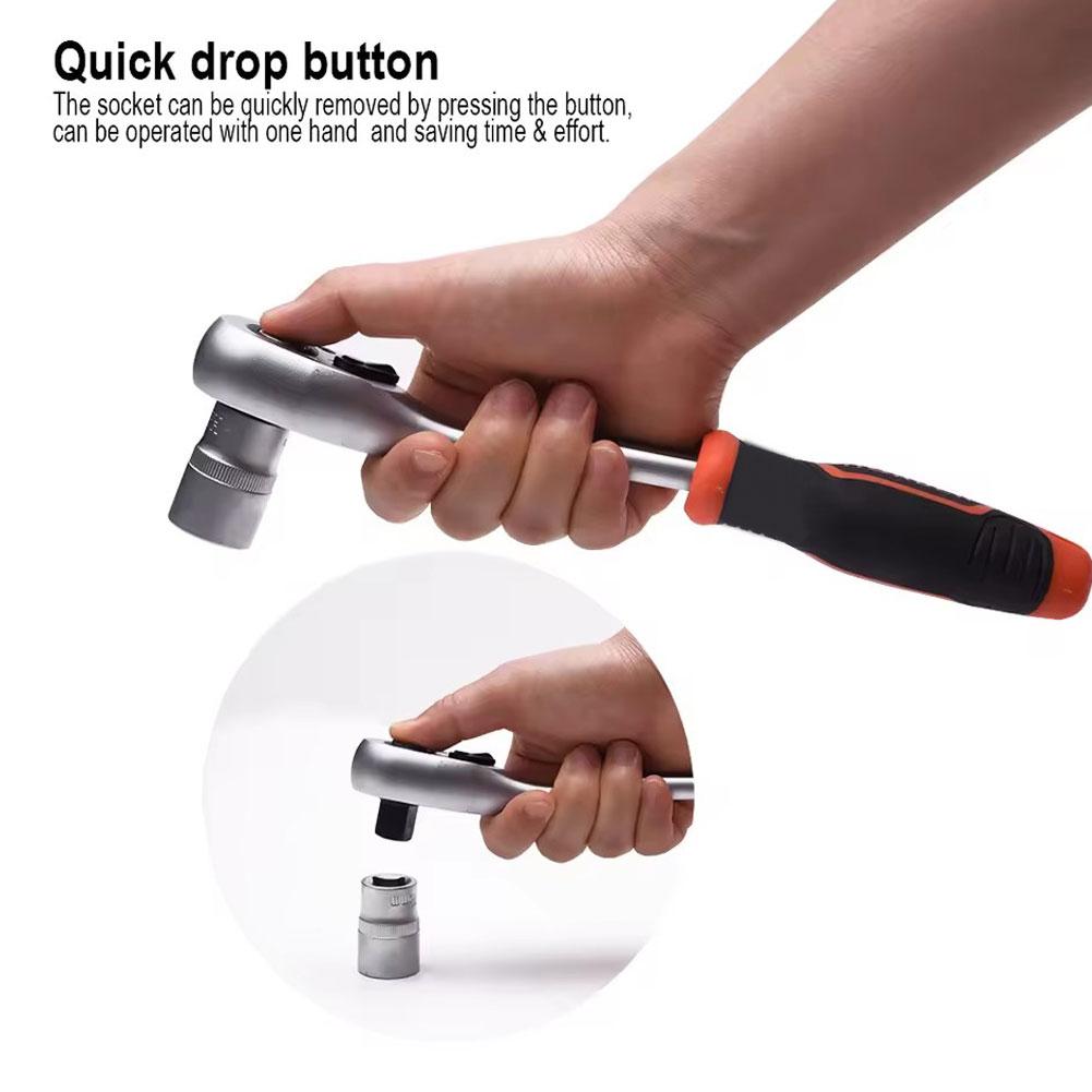 1/4 3/8 1/2 Torque Ratchet Wrench Snap Socket Professional Drive Click Type Ratcheting 24 Teeth