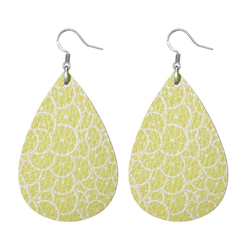 Fashion Leather Earrings Lightweight Faux Leather Leaf Earrings Teardrop Dangle Handmade For Women Girls Jewelry Wholesale