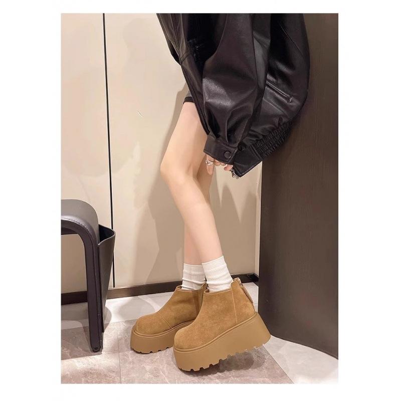 

European non-slip warm snow boots increase height CM women s autumn and winter new thick-soled fashionable versatile temperament short boots 35