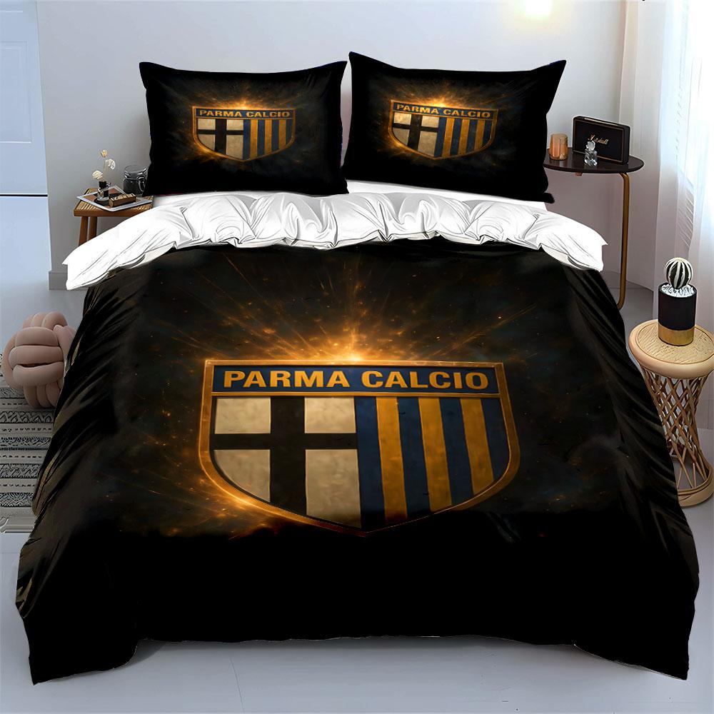 Emblema dorato del Parma Calcio. Set lenzuola Set copripiumino Copripiumini Federe(1*Copripiumino 2*Federe senza imbottitura piumone)