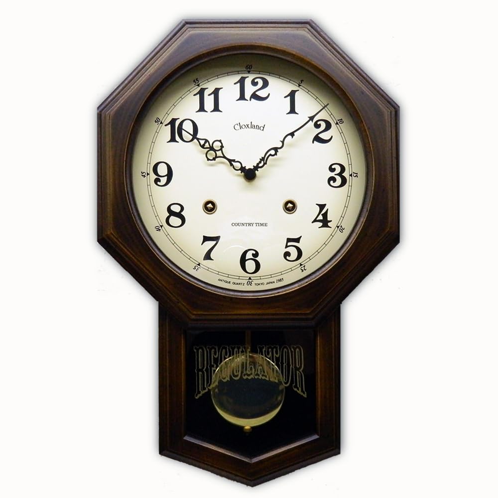 Santel antique pendulum clock QL624 Japanese-made (octagonal) коричневый