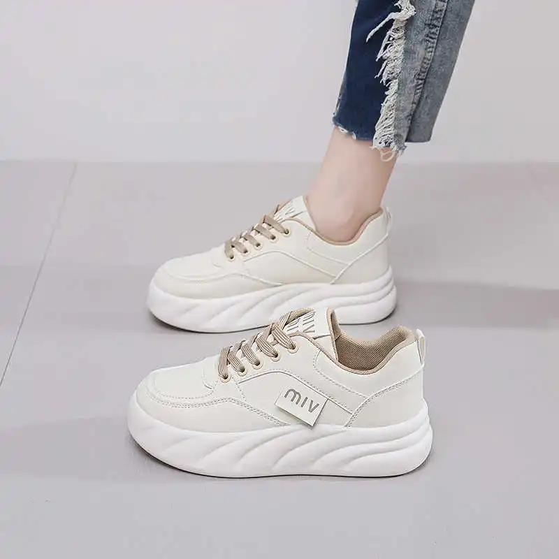Fashion Height Up Natural Leather Shoes For Lady Vulcanize Women's Sneakers 34 Size Women's Summer Loafers Sport Buy Clearance