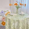 Chinese Style Printing Floral Table Cloth Light Luxury Round Table Tablecloth Cute Picnic Mat  Home