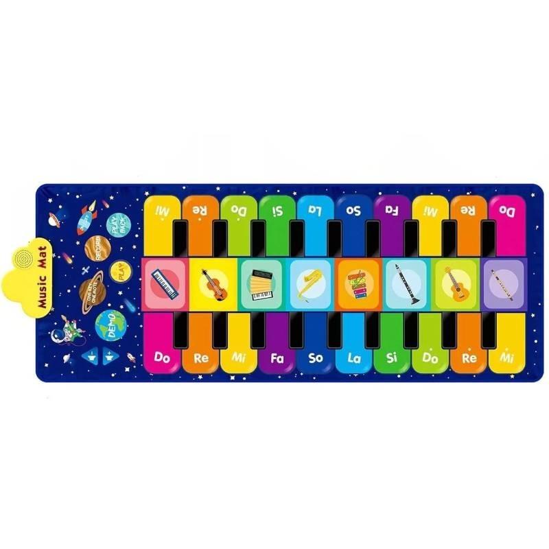 Tapete Vibrante de Piano Dupla Face para Bebês Para Educação Infantil Desenvolvimento Sensorial