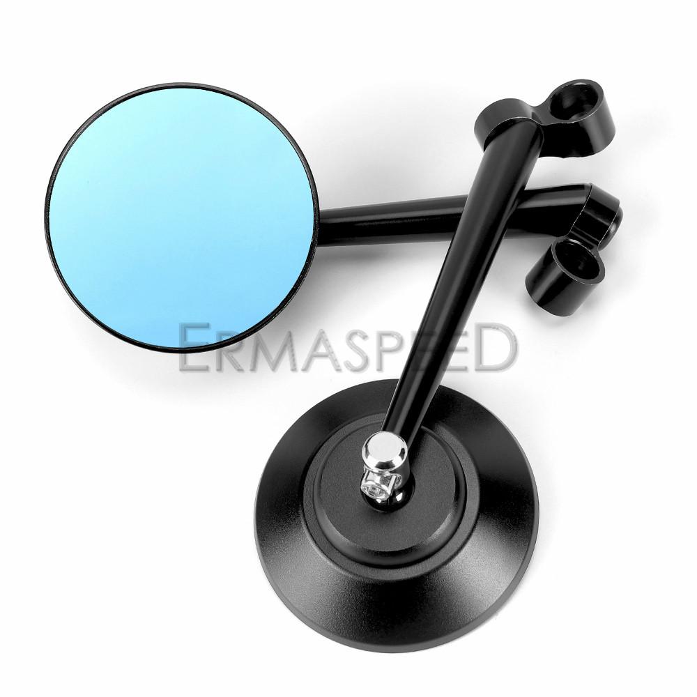 Round Motorcycle Rear View Mirrors Universal 8MM 10MM CNC Aluminum Handlebar Mirrors for Scooter Cruiser Dirt Bike