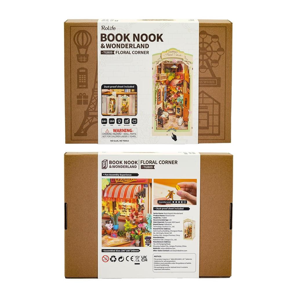 ROBOTIME Rolife 3D Puzzle Floral Corner DIY Book Nook Kit TGB09