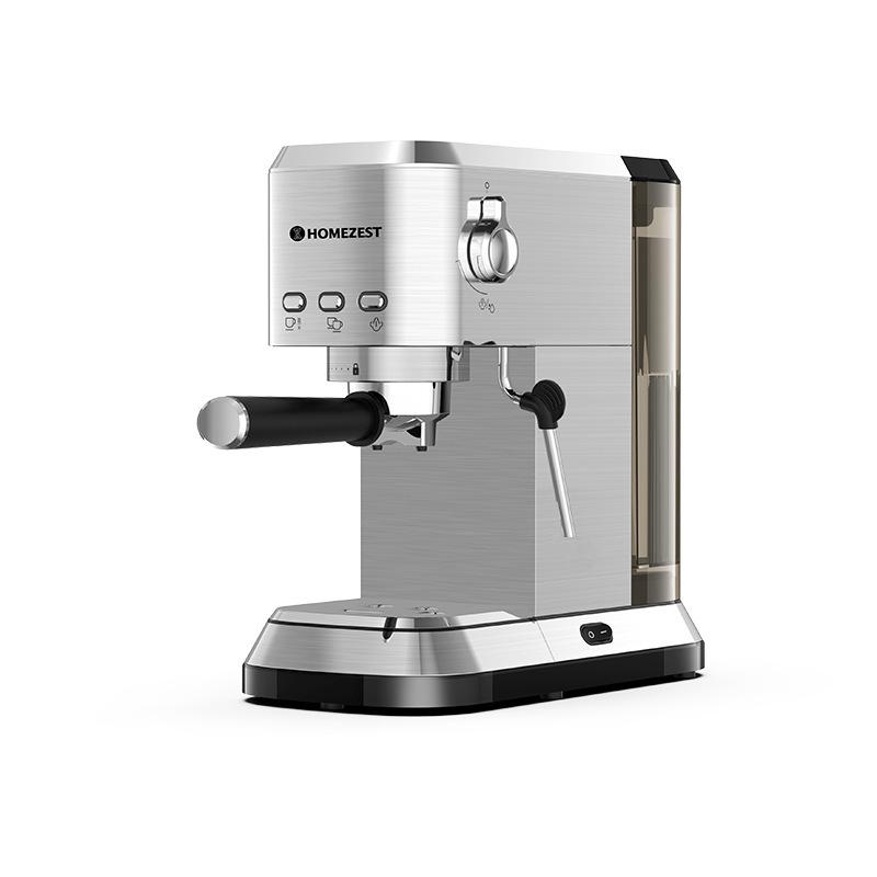 Italian Stainless Steel Semi-Automatic Espresso Machine with High-Pressure Extraction and Integrated Milk Frother