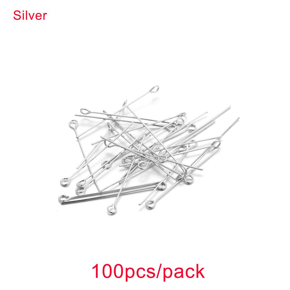 100pcs 20 30 40mm Copper 14K 18K Gold Plating Heads Eye Flat Head Pin For DIY Jewelry Making Findings Accessories