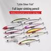 Whitebait Sinking Pencil Trembling Micro Lure for Long Casting, Artificial Bait for Culter, Perch, Mandarin Fish.
