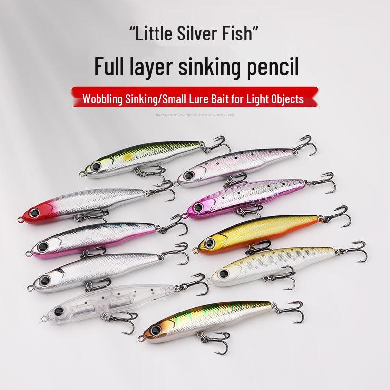 Whitebait Sinking Pencil Trembling Micro Lure for Long Casting, Artificial Bait for Culter, Perch, Mandarin Fish.