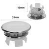 Hole Overflow Cover ABS Bathroom Basin Round Silver