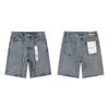 Purple Jeans Streetwear Loose Fit Denim Shorts Men Women Mid-Rise Straight Cut With Embroidery Stone Wash