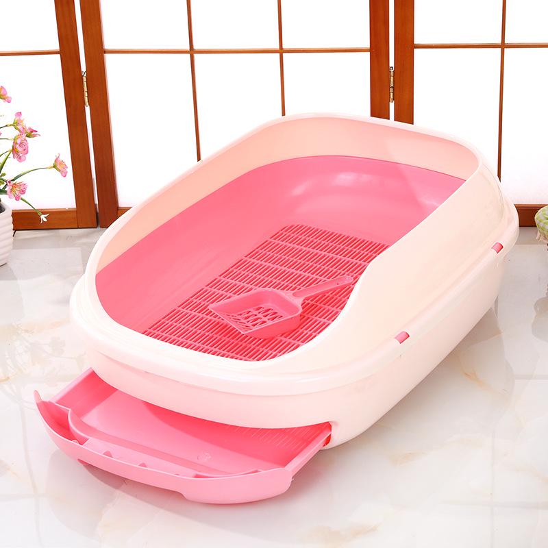 Double-Layer Mesh Cat Litter Box - Large Semi-Closed Mischief Maker