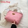 Small Canvas Bear Handbag For Women With Zipper Closure And Mobile Pocket