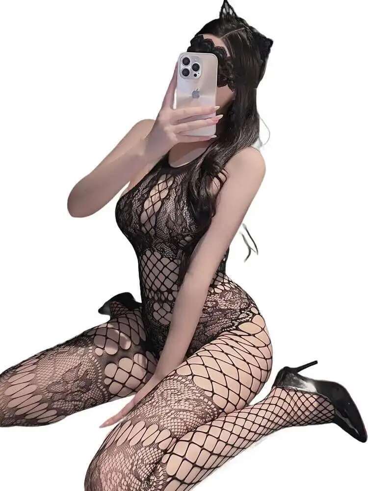 Lingerie Comfortable Bodystocking Porn One Piece Body Stockings Sexy Adult Erotic Fishnet Bodysuit Catsuit Crotchless Mujer 6HCG