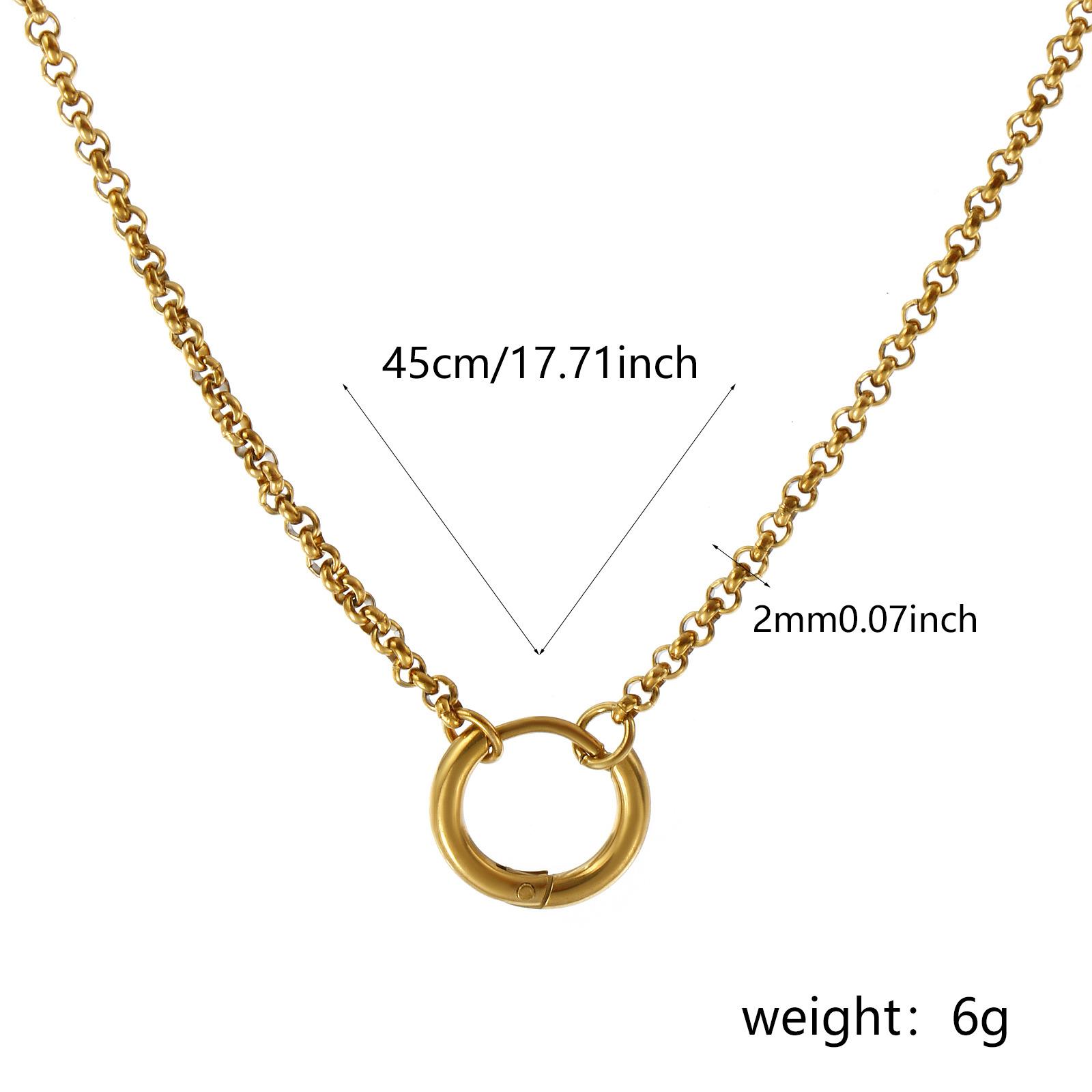 

1 Piece Necklace 18K Gold Plated 304 Stainless Steel With Spring Ring Clasp For Women Gift
