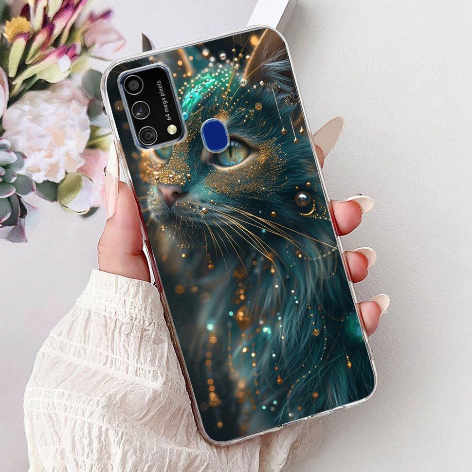 Cute Cat Caroon Cover For Samsung Galaxy A21s Case Soft Silicone Fundas Phone Cases For Samsung A 21s  A21s SM-A217F Full Bumper