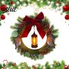 Plump Simulated Pine Branch Wreath Lighted Bird Christmas with Lantern Rustic Artificial Velvet Bow Indoor Outdoor Winter Festive Ornaments