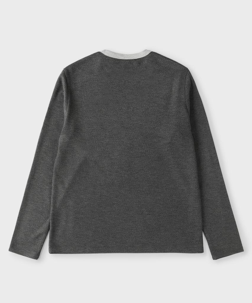 PANICALE Charcoal Soft Color Block Round T-Shirt