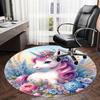 Pretty Unicorn Round Rug Suitable For Office Reception Decorative Carpet Office Chair Protection Carpet And Also Suitable For Gifts To Relatives And