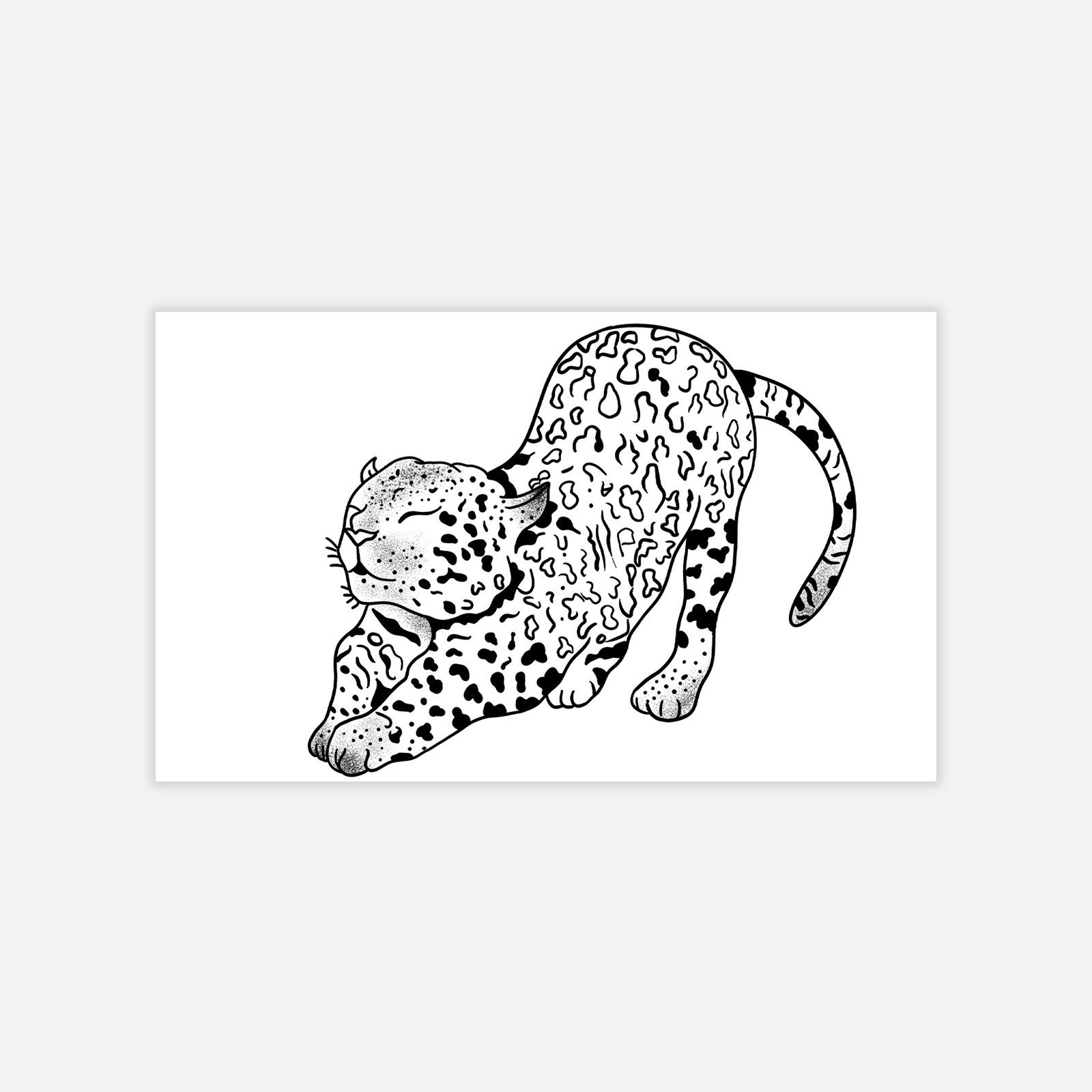 

Cute Stretching Tiger Tattoo Sticker Personalized Waterproof Lasting Tattoo Sticker 10*6