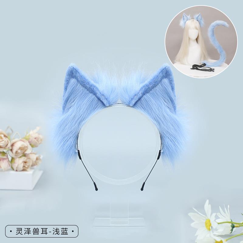 Un accessoire d'oreille d'animal simulé, une robe de fête mignonne de bande dessinée, un couvre-chef fait main, un serre-tête en peluche oreilles de chat pour femme.