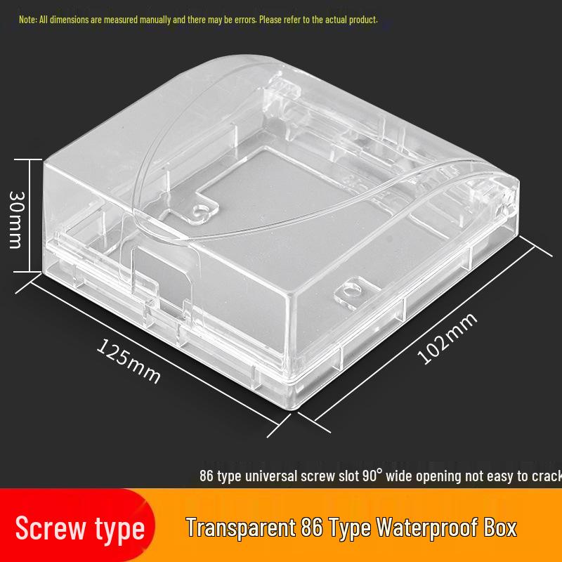 Type 86 Waterproof Self-Adhesive Switch Cover, Splash-Proof Box for Bathroom