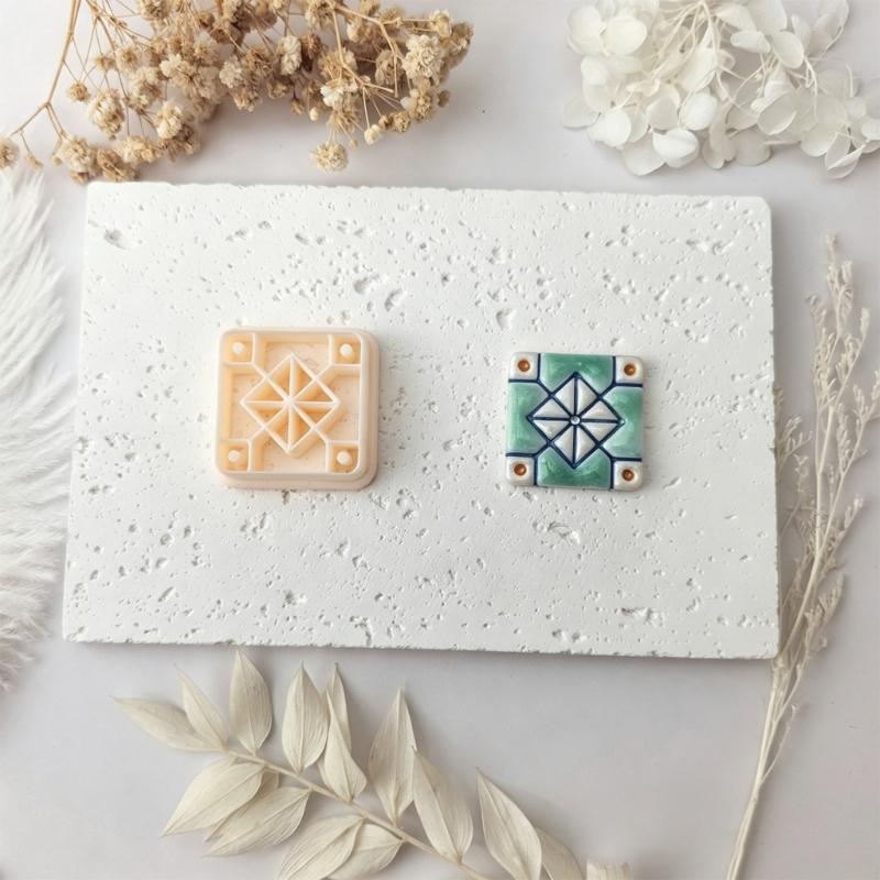 Quadratische Polymer Clay Form, PLA Präge- und Schneidwerkzeug für DIY Ohrringe, ca.. 3,4 cm für Schmuckprojekte