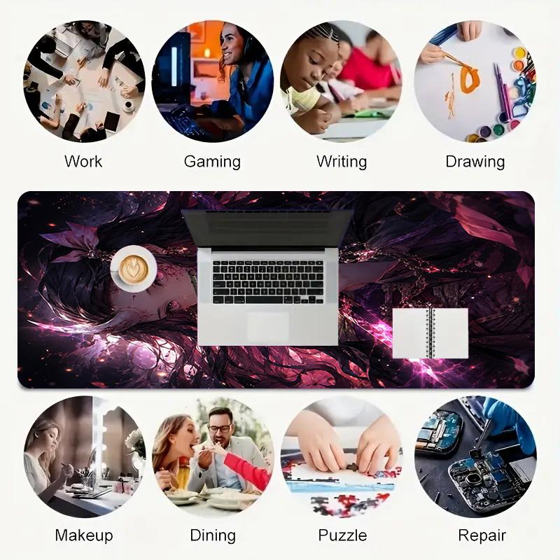 Dark Magic Xl Gaming Mouse Pad Nonslip Rubber Base Stitched Edge Waterproof Desk Mat For Pc Laptop Gamer Office Computer Accessories C929337