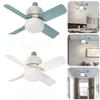 E27 Socket White Ceiling Fan with Remote Control 14W LED Replacement Light Bulb/Ceiling Fan Dimmable for Garage Kitchen Bedroom