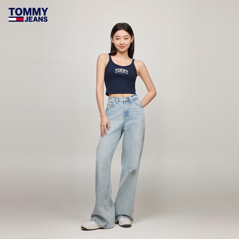 TOMMY JEANS Women's Loose Wide Leg Ripped Jeans