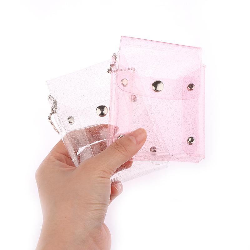 Mini Make-up Bag Cute Sequined Transparent Lipstick Bag Pink Key Chain Make-up Bag Case