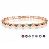 9 Color Women Girls Pink/Green/White/Red/Blue Cubic Zircon Stone Bracelets Wrist Square Shaped Bracelets