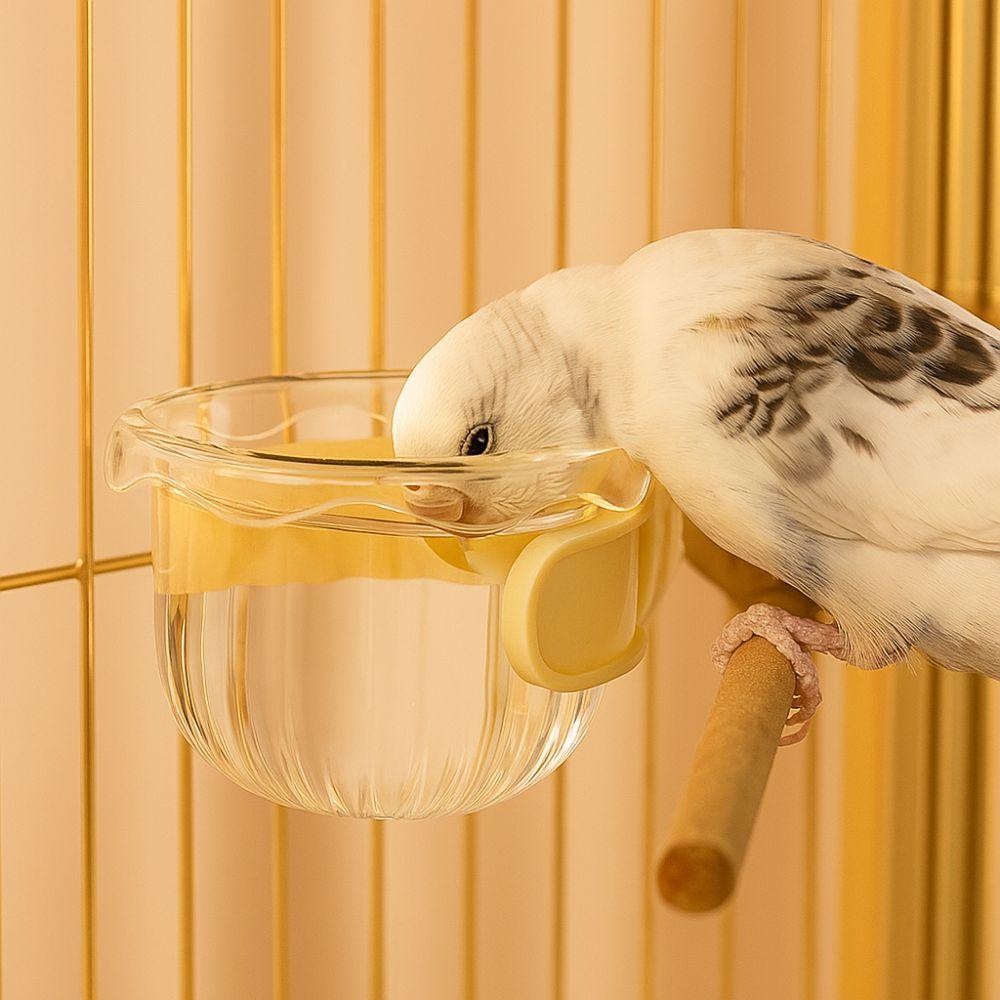 Wide Mouth Bird Food Bowl Hanging Bird Feeder Cup Pet Accessories Bird Cage Feeder Pet Aviary