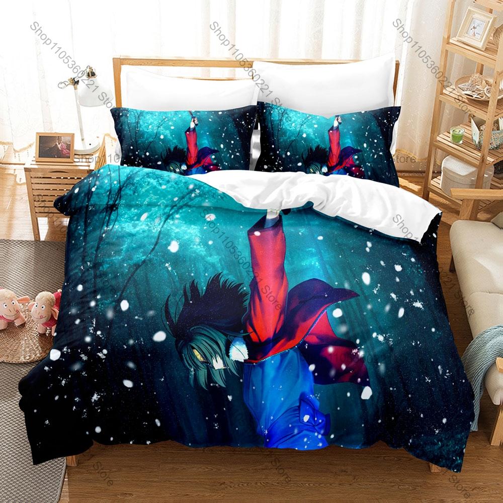 Microfiber Kara no Kyoukai Urban Supernatural Thriller Dark Town Magic Mystery Themed 3PCS Bedding 1 Duvet Cover + 2 Pillowcases