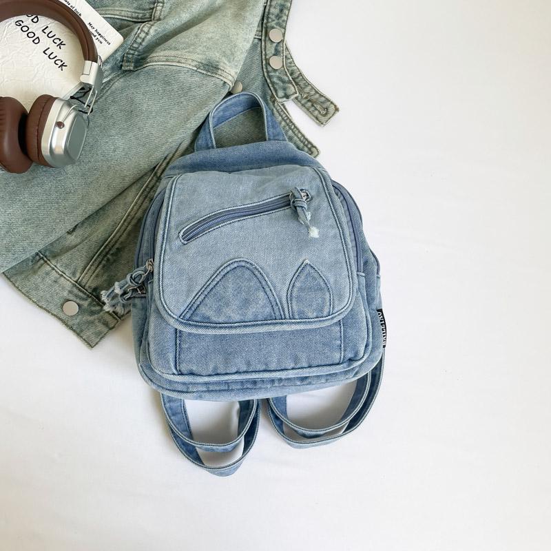 Dámský retro batoh s velkou kapacitou džínový batoh