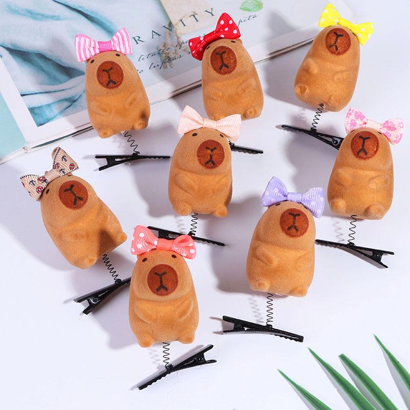 10 Stück Cartoon-Tier Capybara 3D Haarspange Haarnadeln für Kinder Mädchen Geburtstagsparty Mitgebsel Babyparty Schmuck Geschenke Piñata Füllstoffe